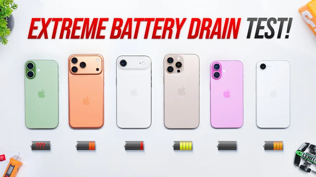 Battery performance results for iPhone 17 series in real-world tests