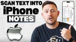iPhone using Live Text feature to scan handwritten notes into Apple Notes
