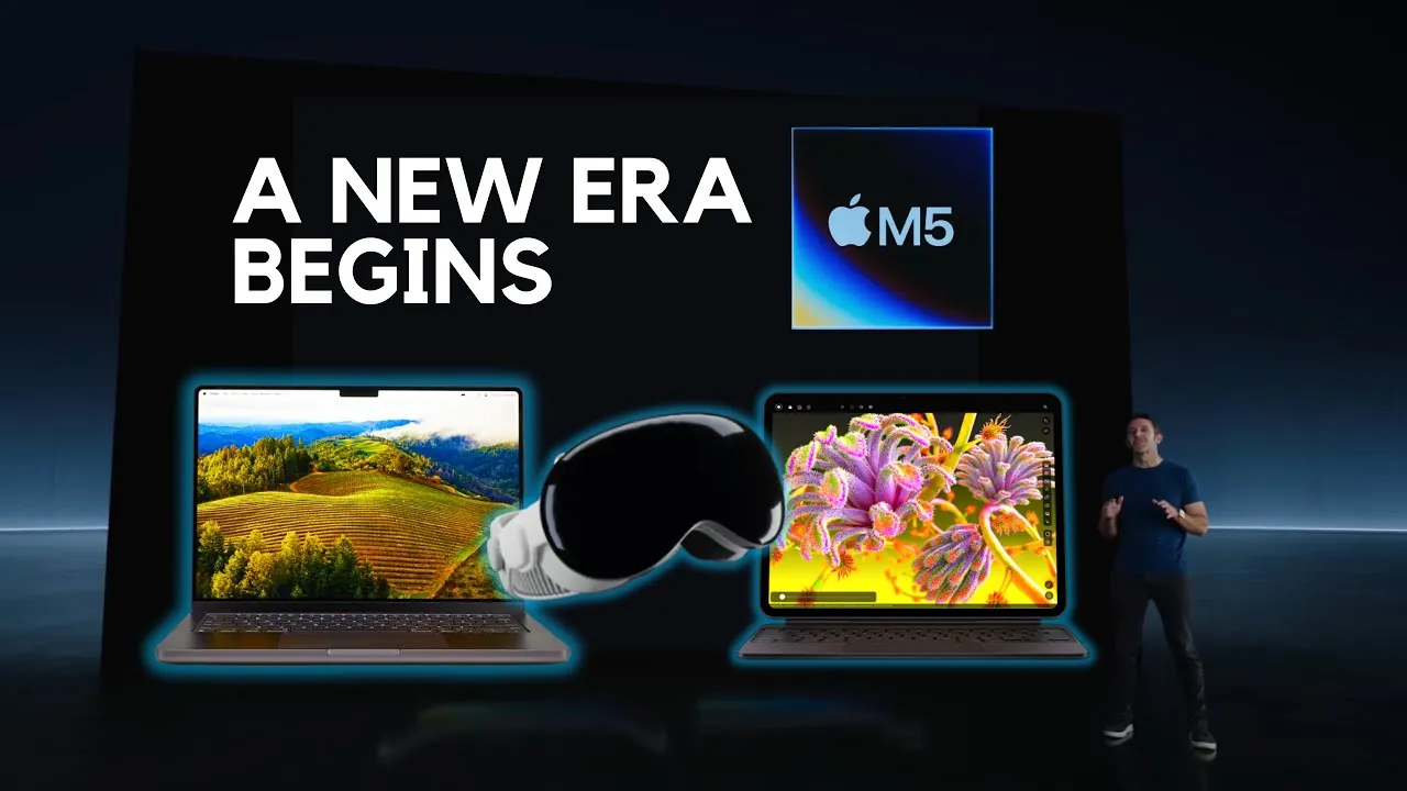 Close-up of Apple’s M5 chipset powering the latest iPad Pro and Vision Pro devices