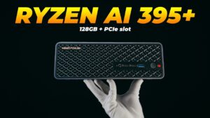 The Minisforum MS-S1 MAX, a compact PC designed for high-performance computing and creative tasks