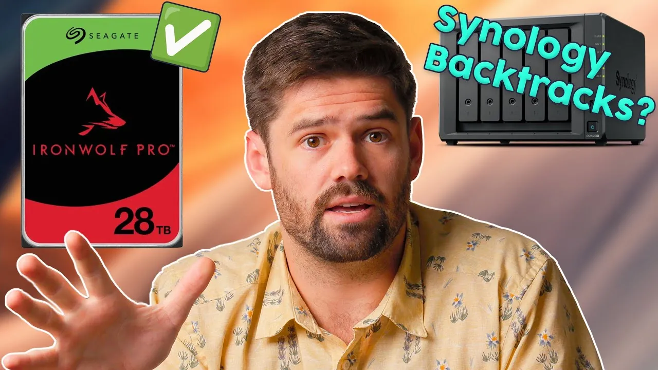 A Synology NAS system with third-party hard drives installed