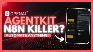 Screenshot of OpenAI’s AgentKit drag-and-drop interface for building AI agents