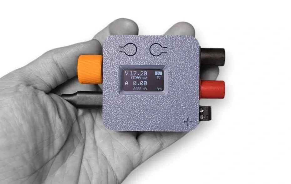 A compact and portable power supply device designed for electronics enthusiasts
