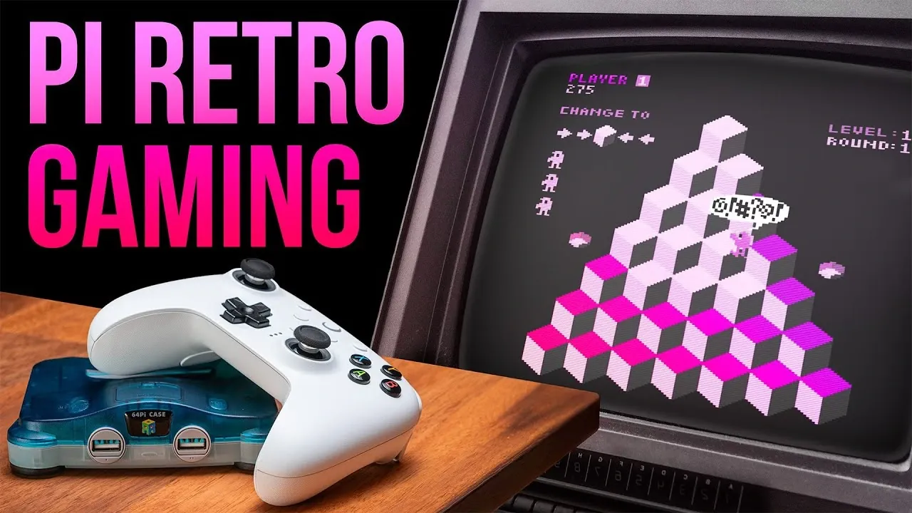 Raspberry Pi 5 setup for a retro gaming console with essential components