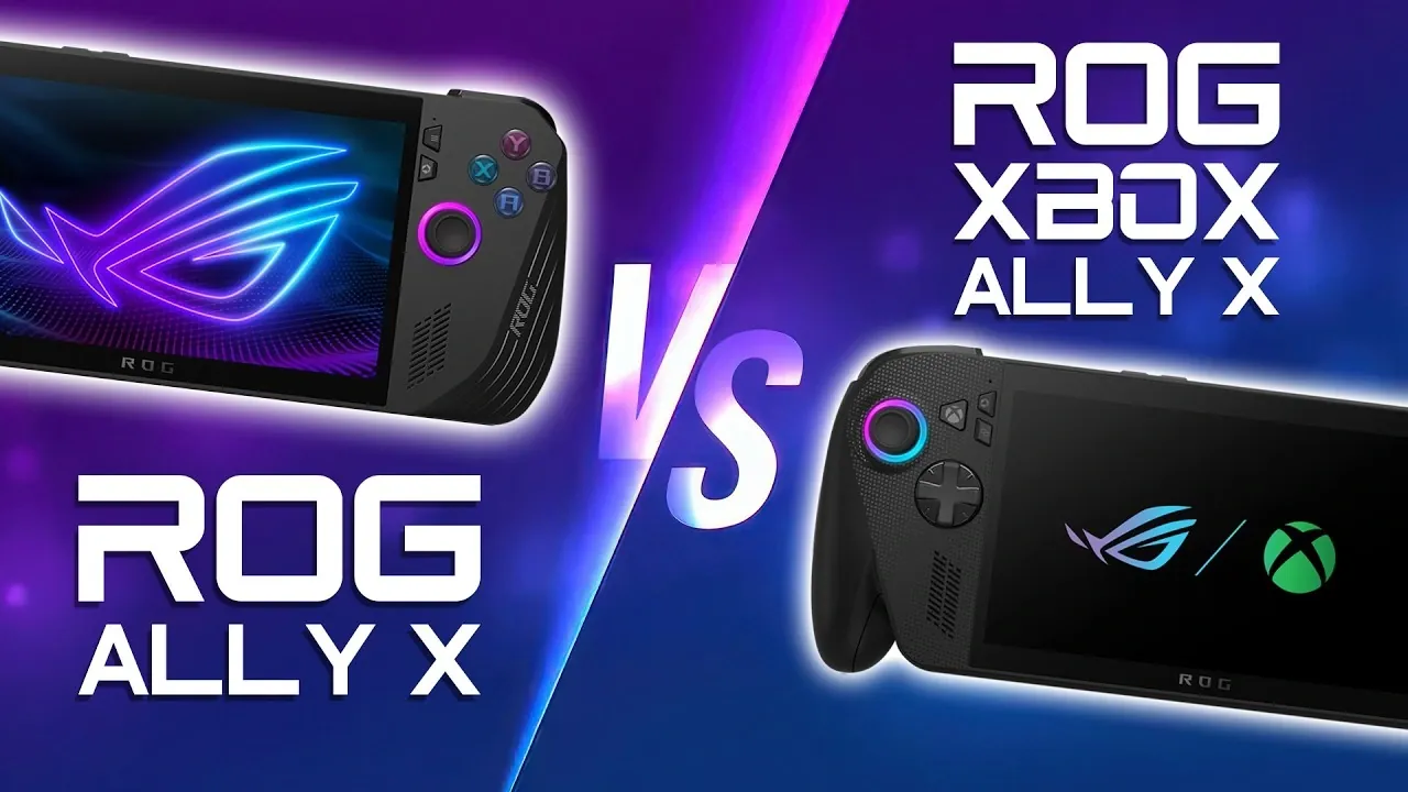 Comparison of ROG Xbox Ally X and Ally X highlighting design and performance differences