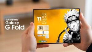 Samsung Galaxy G Fold showcasing its tri-fold design for portability