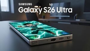 Samsung Galaxy S26 Ultra showcasing its sleek design and matte black finish