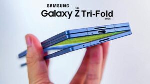 Samsung Galaxy Z Tri-Fold showcasing its innovative tri-fold design