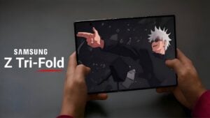 Samsung Galaxy Z Tri-Fold showcasing its 10-inch unfolded display