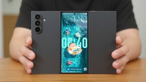 Samsung Galaxy Z Trifold showcasing its innovative trifold design