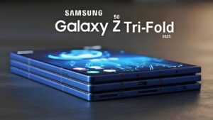 Samsung Galaxy Z Trifold showcasing its dual-hinge foldable design
