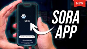 AI-powered app Sora showcasing video creation tools and personalized avatars