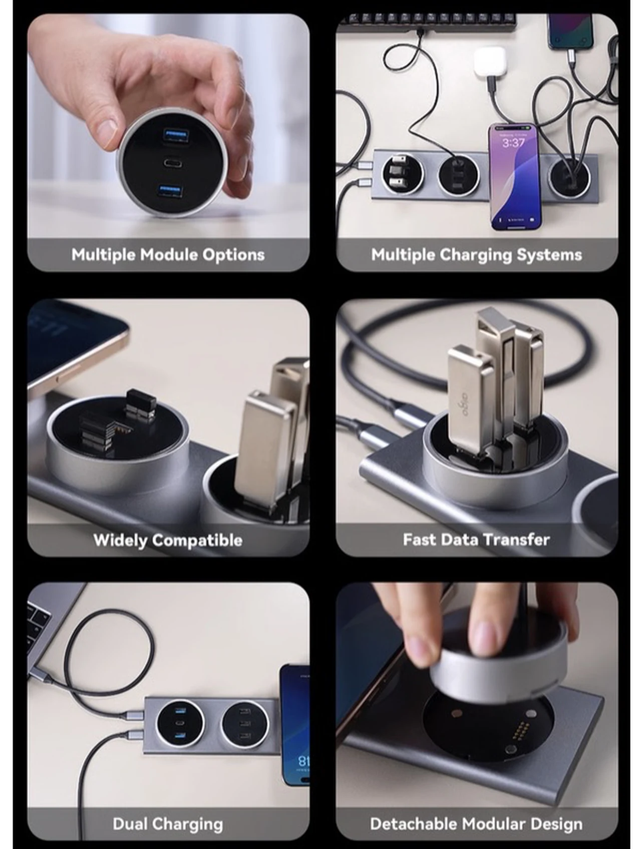 Hub di ricarica modulare magnetico ultrasottile Tobenone