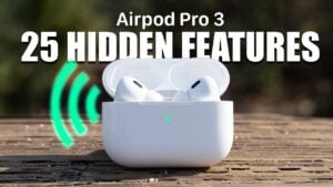 AirPods Pro 3 setup guide showing silicone ear tips and acoustic seal test