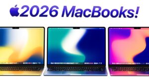 Apple’s 2026 MacBook lineup featuring budget, M5 Air, and OLED Pro models