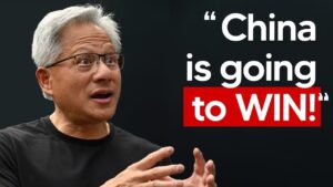 Nvidia CEO Jensen Huang speaking about China’s rapid AI progress and US policy risks