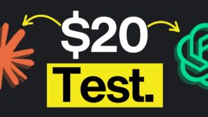 Side-by-side comparison of ChatGPT Plus and Claude Pro plans at $20
