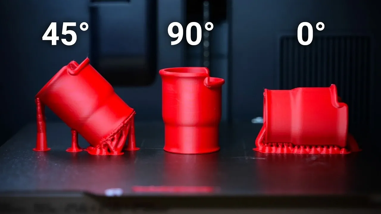 Results of tensile strength tests showing the impact of angled 3D printing