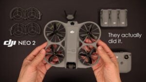 FlyMore Combo contents for DJI Neo 2 with three batteries charger and RCN3 remote