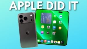 Foldable iPhone showcasing its sleek design and dual displays