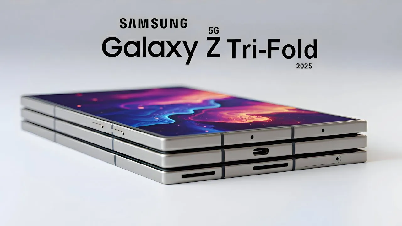 Close-up of the Galaxy Z Tri-Fold's innovative foldable screen technology