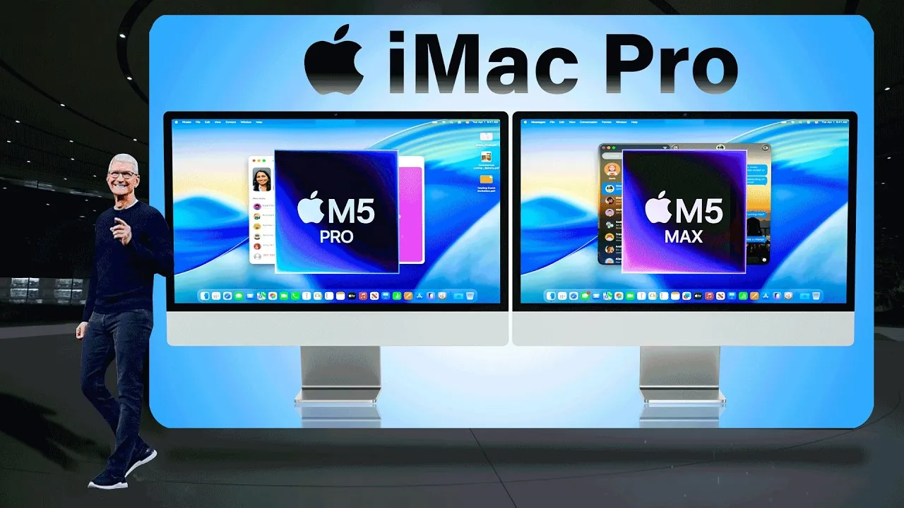 Rumored 32-inch iMac Pro featuring M5 Pro and M5 Max chips for professionals