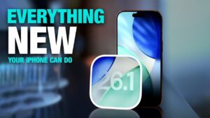 Liquid Glass design feature in iOS 26.1 showcasing Clear and Tinted modes