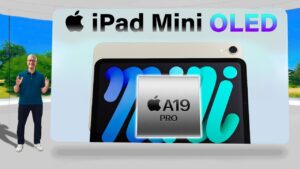 iPad Mini 2026 featuring a vibrant OLED display with ProMotion technology