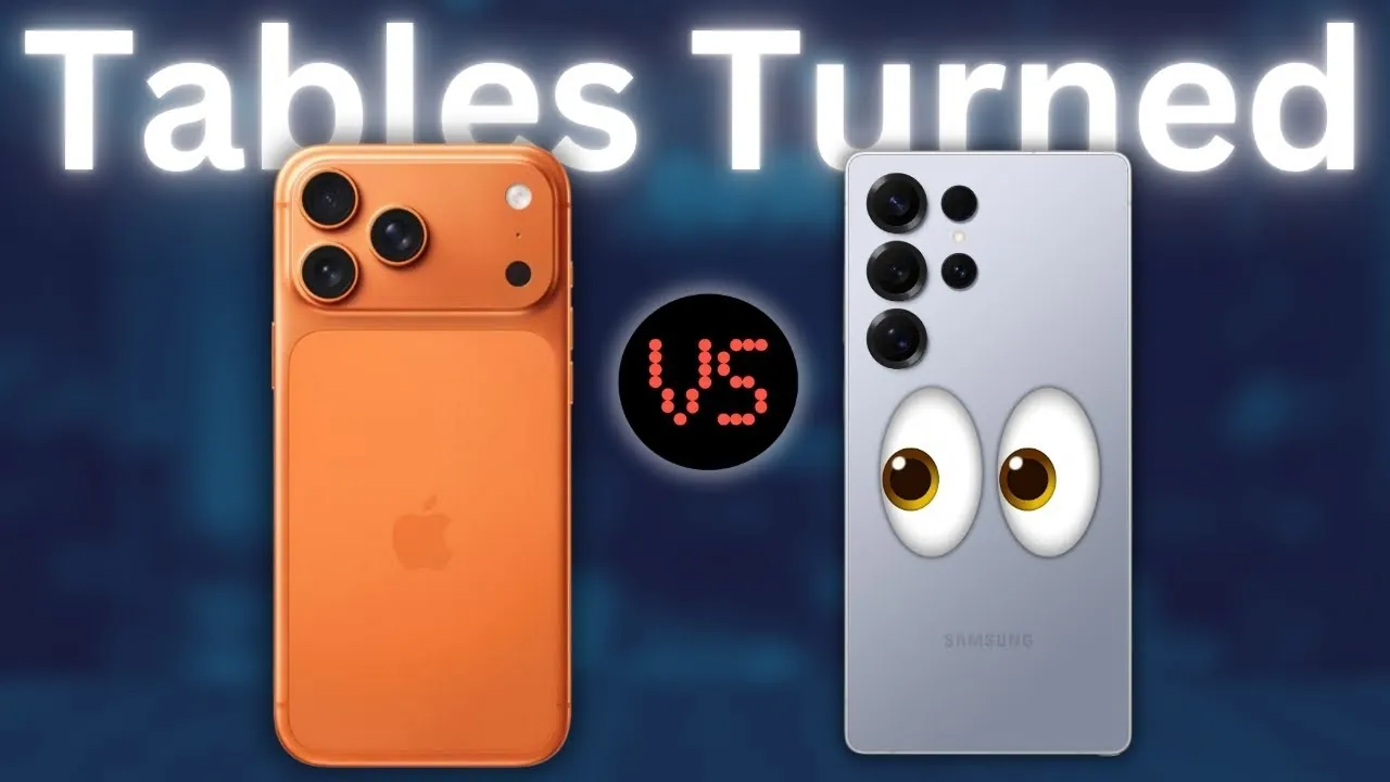 Close-up of iPhone 17 Pro Max camera vs Galaxy S25 Ultra camera features