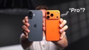 Side-by-side comparison of iPhone 17 and iPhone 17 Pro models