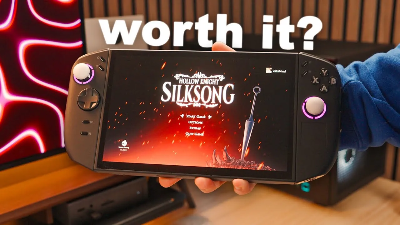 Close-up of Lenovo Legion Go’s 8.8-inch OLED display with 144Hz refresh rate