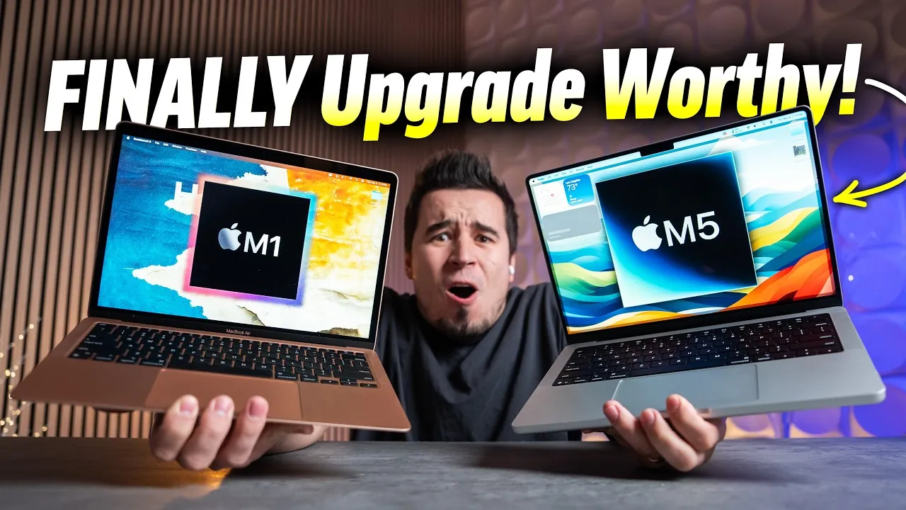 M5 MacBook Pro vs M1 Air: Key Differences Close-up of M5 MacBook Pro showcasing sleek design and advanced features