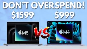 M5 MacBook Pro and M4 MacBook Air side-by-side comparison of features