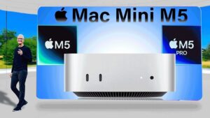 Mac Mini M5 showcasing its compact design and powerful M5 chip performance