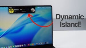 MacBook notch transformed into a dynamic island with Notchnook features