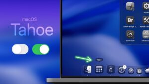 Streamlined macOS 26 Tahoe menu bar with customizable controls