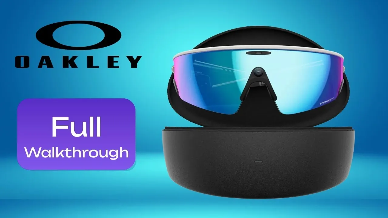 Athlete wearing Oakley Meta Vanguard during a rainy run to show IP67 protection