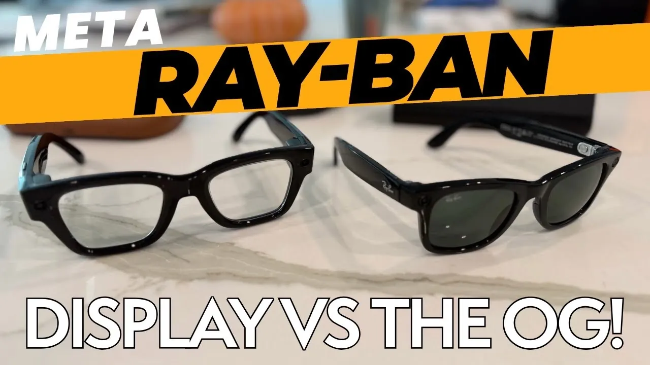 Side by side photo of Meta Ray-Ban Display and Ray-Ban Meta Wayfarer