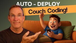 A developer deploying to Vercel from a phone with a GitHub pull request open