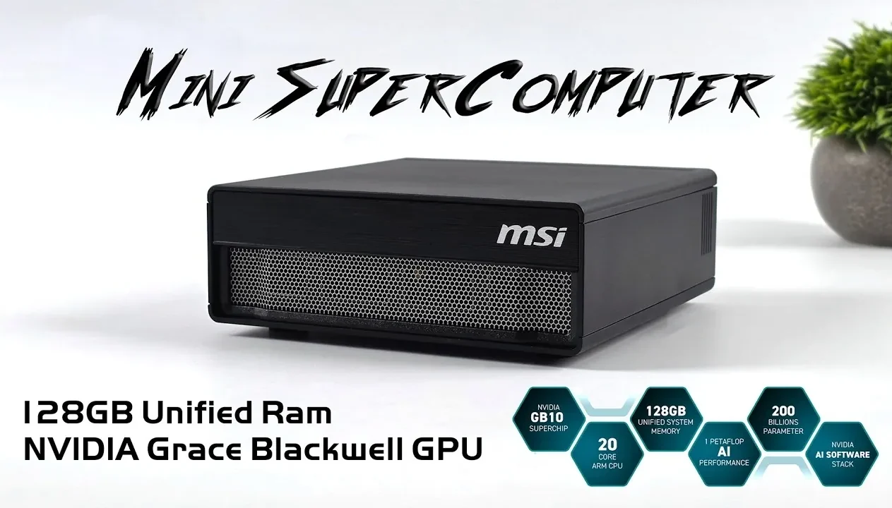 The MSI EdgeXpert, a portable supercomputer designed for AI development and gaming