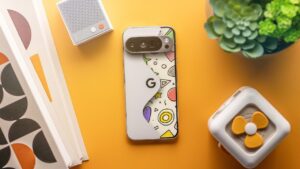 Pixel 10 Pro XL smartphone showing glossy design flaws