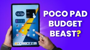 Sleek design of the Poco Pad M1 with aluminum frame and Gorilla Glass 3