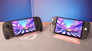 Comparison of ROG Xbox Ally X and Lenovo Legion Go 2 handheld gaming consoles