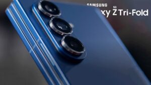 Samsung Galaxy Z Tri-Fold showcasing its dual-hinge foldable design
