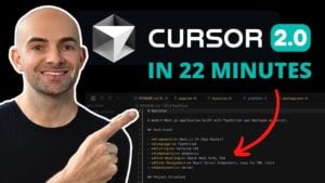 Screenshot of Cursor AI 2.0 Composer writing Swift code for an iOS app