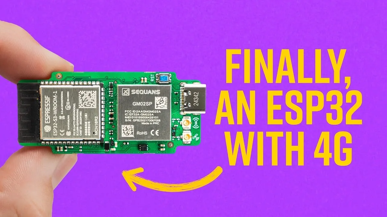 Walter ESP32-S3 development board with LTE-M, NB-IoT, Wi-Fi, and integrated GNSS module on a bench with antennas attached