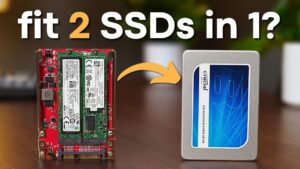 An M.2 E Key microSD adapter expanding storage on a small form factor PC.
