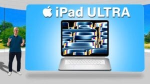 Concept design of the rumored 16-inch iPad Ultra with a sleek display
