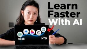 Illustration of a five-step AI learning framework with clear goals and actions
