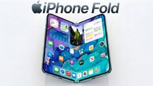 Apple foldable iPhone showcasing its crease-free display technology